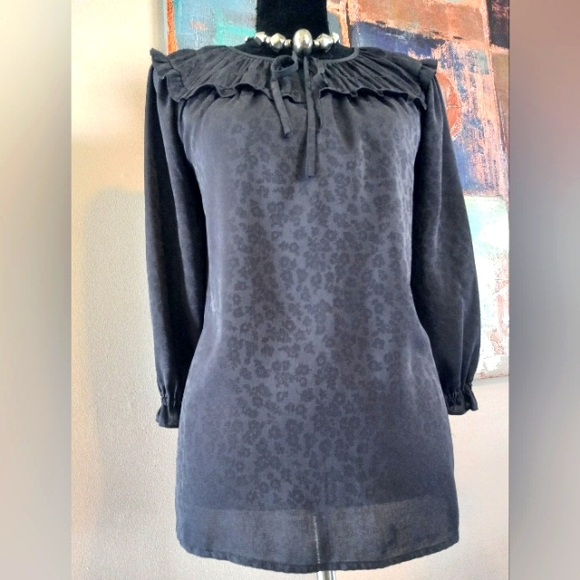 Current Air Black & Charcoal Grey Print Top Size L NWOT - Picture 3 of 9